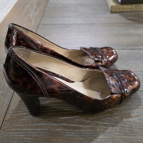 Cole Haan Tortoise Shell Patent Leather Pumps, Women's Size 8 - Picture 1 of 9